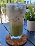 Nangka chia seed matcha latte💚💛