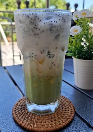 Foto resep Nangka chia seed matcha latte💚💛