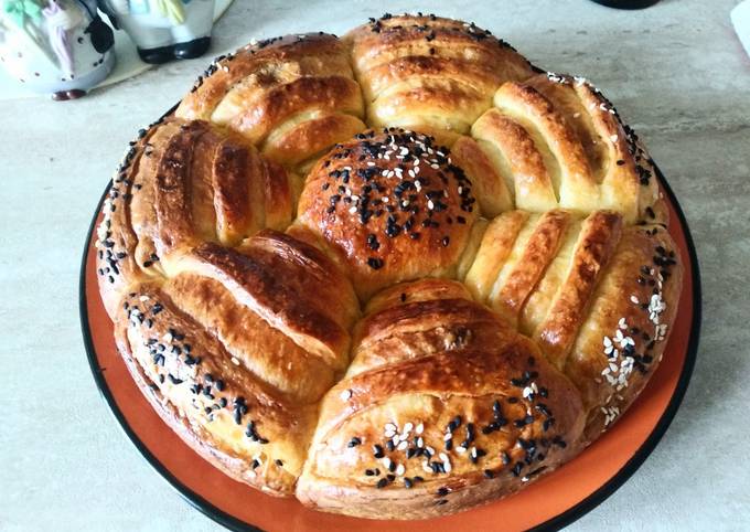 Чудо - пирог из дрожжевого теста с творогом и сыром