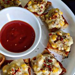 Cheese and corn toast A picture of Cheese and corn toast.