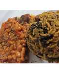 Chuletas con pork and beans