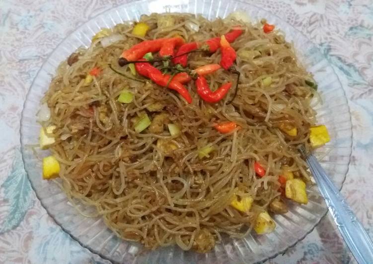 Resep Bihun kecap tahu telur yang simpel