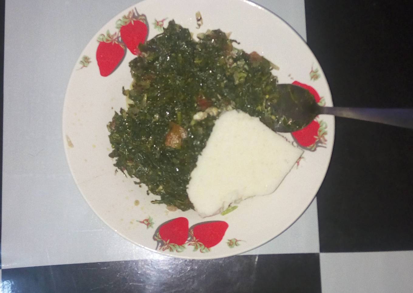 How to Prepare Homemade Steamed kales served with corn balls(ugali)