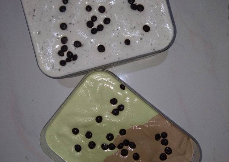 Avocado, Chocolate, Oreo Rhum Ice Cream