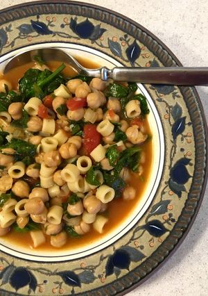 A picture of Spicy Chick Pea Soup.