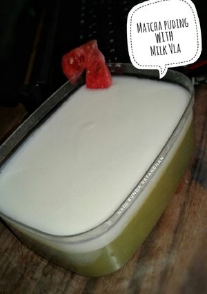 Foto resep Matcha puding with milk vla