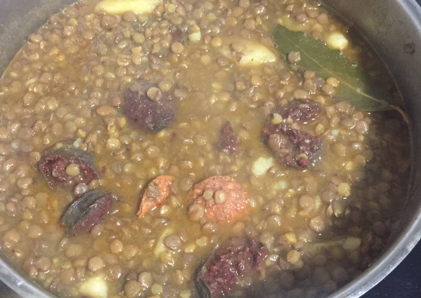 Lentejas con morcilla y chorizo