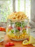 Spaghetti Carbonara Salad in Jar