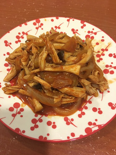 韓式洋蔥菇炒雞絲 的食譜成品照片