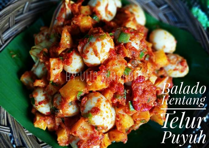 Balado telur puyuh dan kentang