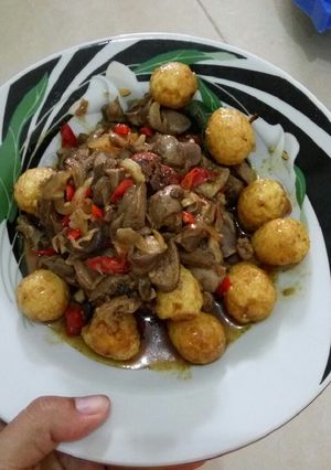 Foto resep Tumis hati ampela ayam dan telur puyuh