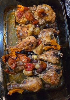 Una foto de Piernas de Pollo al Horno