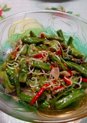 Foto resep Tumis Kacang Panjang Tauge Pedas