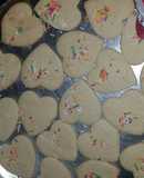 Galletas de vainilla con forma de corazón :)