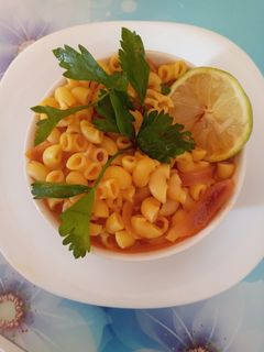 صورة لوصفة معكرونة بالصلصة 🤗👍👍🍋🍋🍋