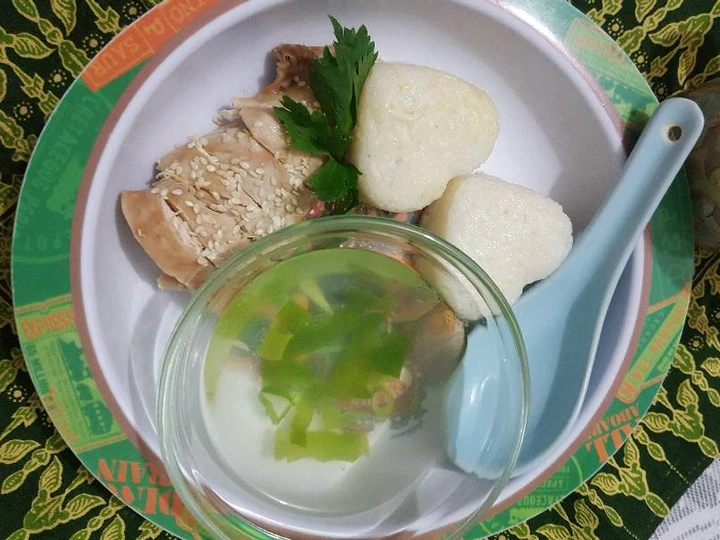 Langkah Gampang Membuat Resep  Simple steamed chicken rice ala fe&amp;#39; yang Bisa Manjain Lidah, Lezat Sekali