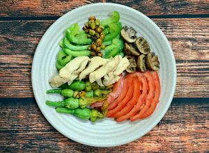 Hình của món Ức gà xào ớt chuông xanh [Eat clean - Lose weight].