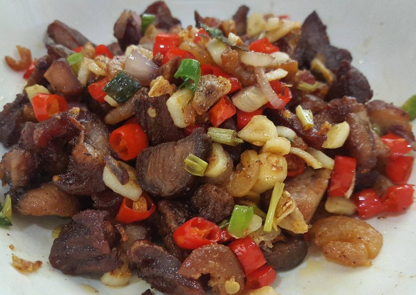 Samcan Goreng Tumis Bawang