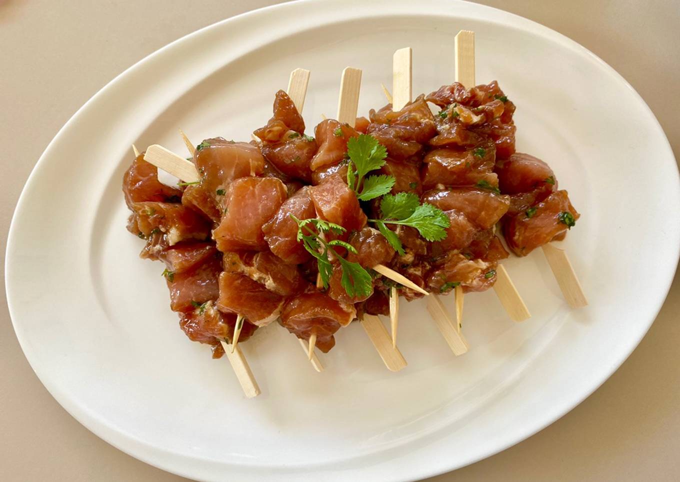 Brochettes de porc marinées à l’asiatique