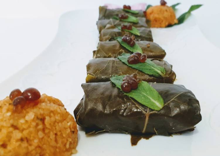 برغل مع ورق العنب سريع ولذيذ 😋