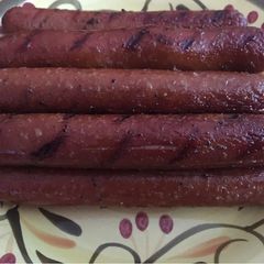 A picture of Smoked hot dogs.