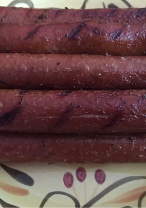 A picture of Smoked hot dogs.