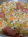 Verdinas con verduras y chorizo