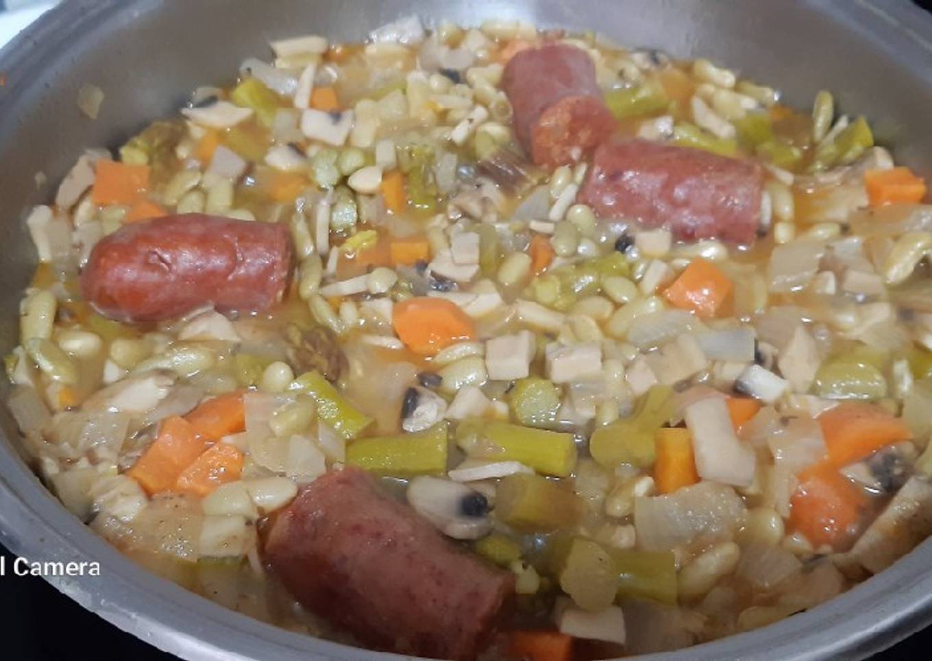 Verdinas con verduras y chorizo