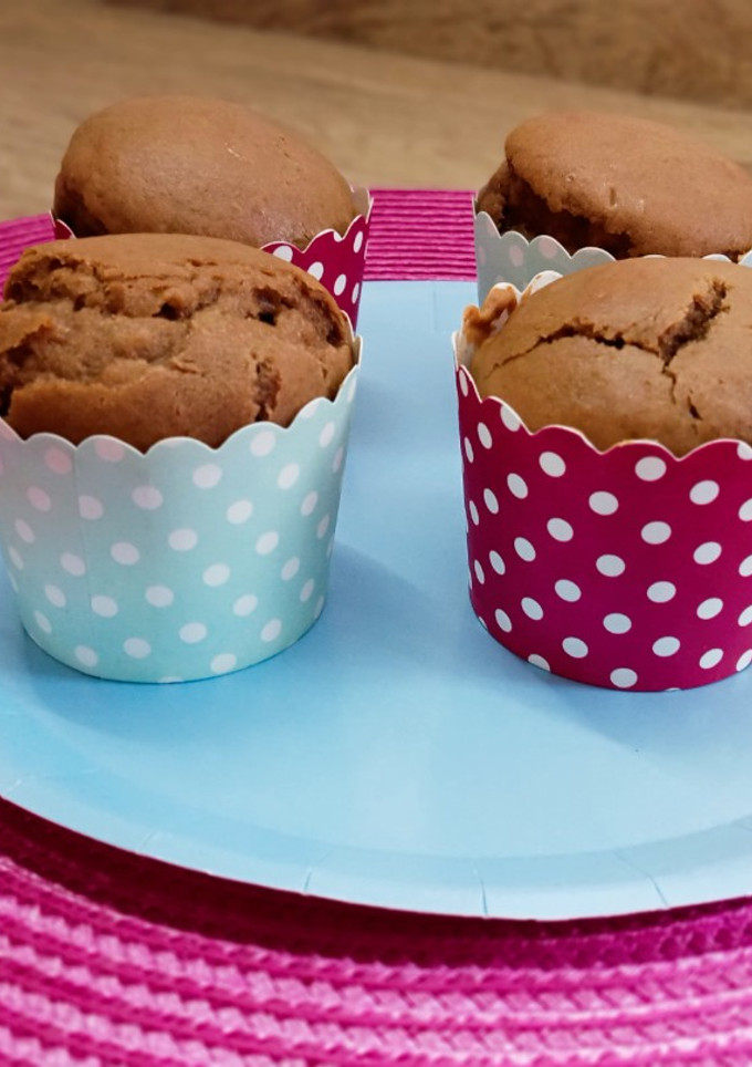 Una foto de Muffins de chocolate con crema de castañas sin lactosa