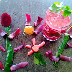 A picture of Food art with Mixveg juice.