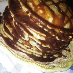 Pancakes in Chocolate Syrup A picture of Pancakes in Chocolate Syrup.