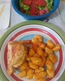 Ñoquis casero con pollo