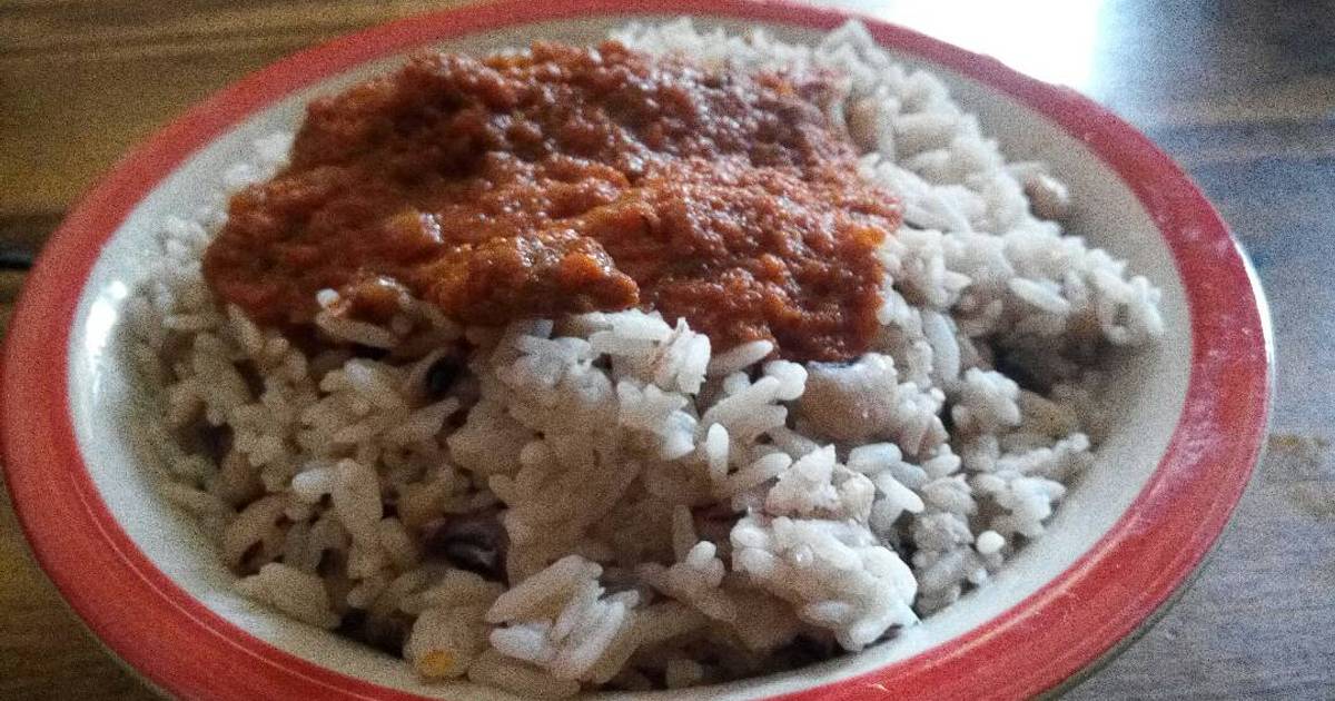White Rice Bean And Stew Recipe By Linus Enefola Cookpad