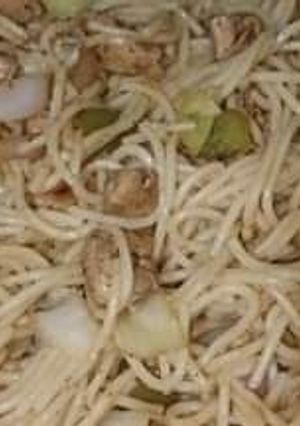A picture of Spicy chicken spaghetti 🍝.