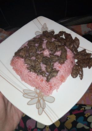 صورة لوصفة ارز احمر بالكبده