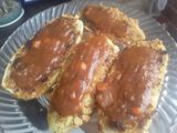 Calabaza blanca apanada con salsa de tomate y queso...🙄🍅🧀