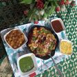 Chole ragda with potato pattice