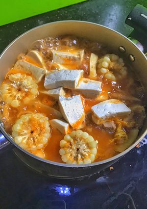 Hình của món Canh kim chi đậu phụ.