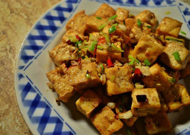 Easiest Way to Make Super Quick Homemade spicy fried tofu