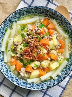 Hình của món Nui thịt bằm.