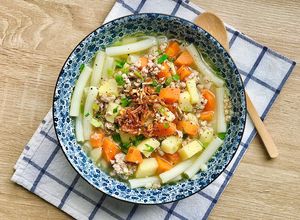 Hình của món Nui thịt bằm.