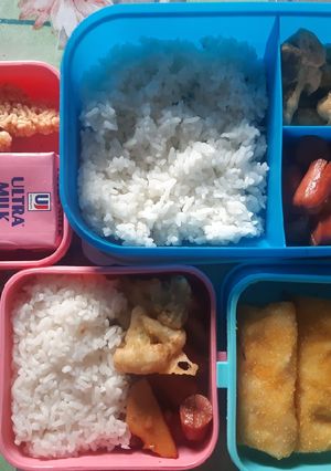 Foto resep Bekal anak simple 2 (tumis sosis dan baso ikan)