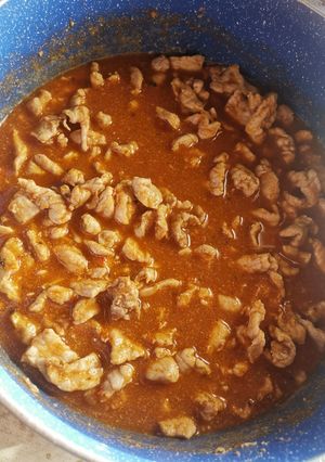 Una foto de Bistec en chile Morita