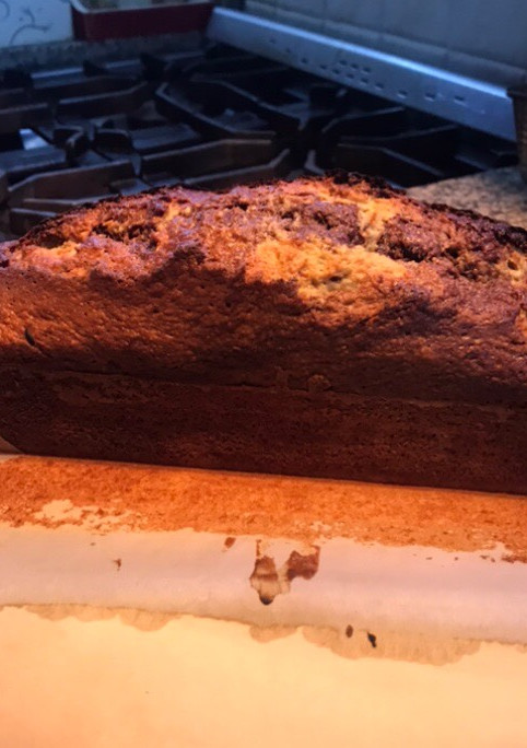 Una foto de Budín de banana marmolado