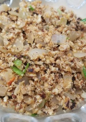 Hình của món Đậu hũ bác hành tây.