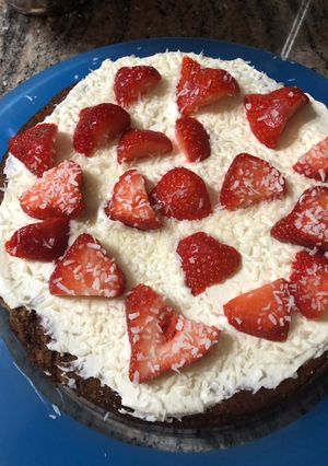 Φωτογραφία της συνταγής Ricotta lemon coconut strawberry cake
