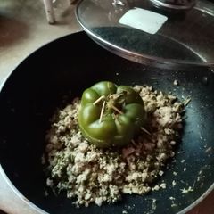 A picture of Qeema bhari shimla mirch (Mince stuffed Capsicum).