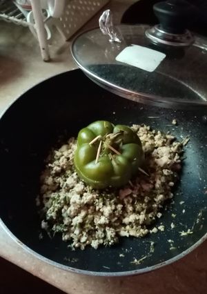 A picture of Qeema bhari shimla mirch (Mince stuffed Capsicum).