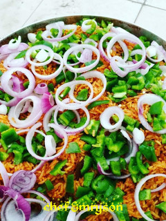 A picture of My smoky party jollof.
