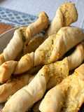 Easy Homemade Cheesy Garlic Butter Twist Breadsticks